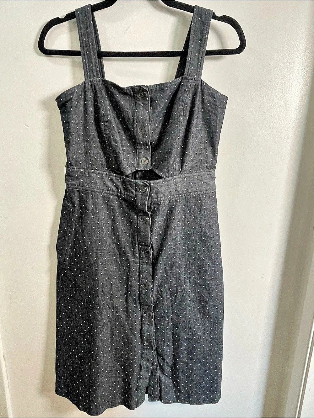 Rachel Rachel Roy Polka Dot Cutout Button Front Midi Dress Size 6 - Picture 2 of 10